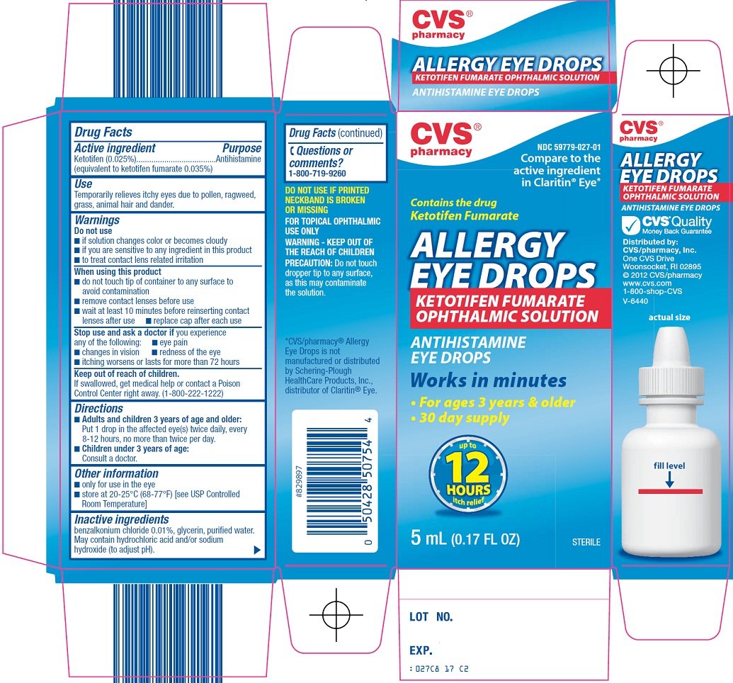 allergy eye  cvs pharmacy  ketotifen fumarate 0 25mg in 1ml solution   drops